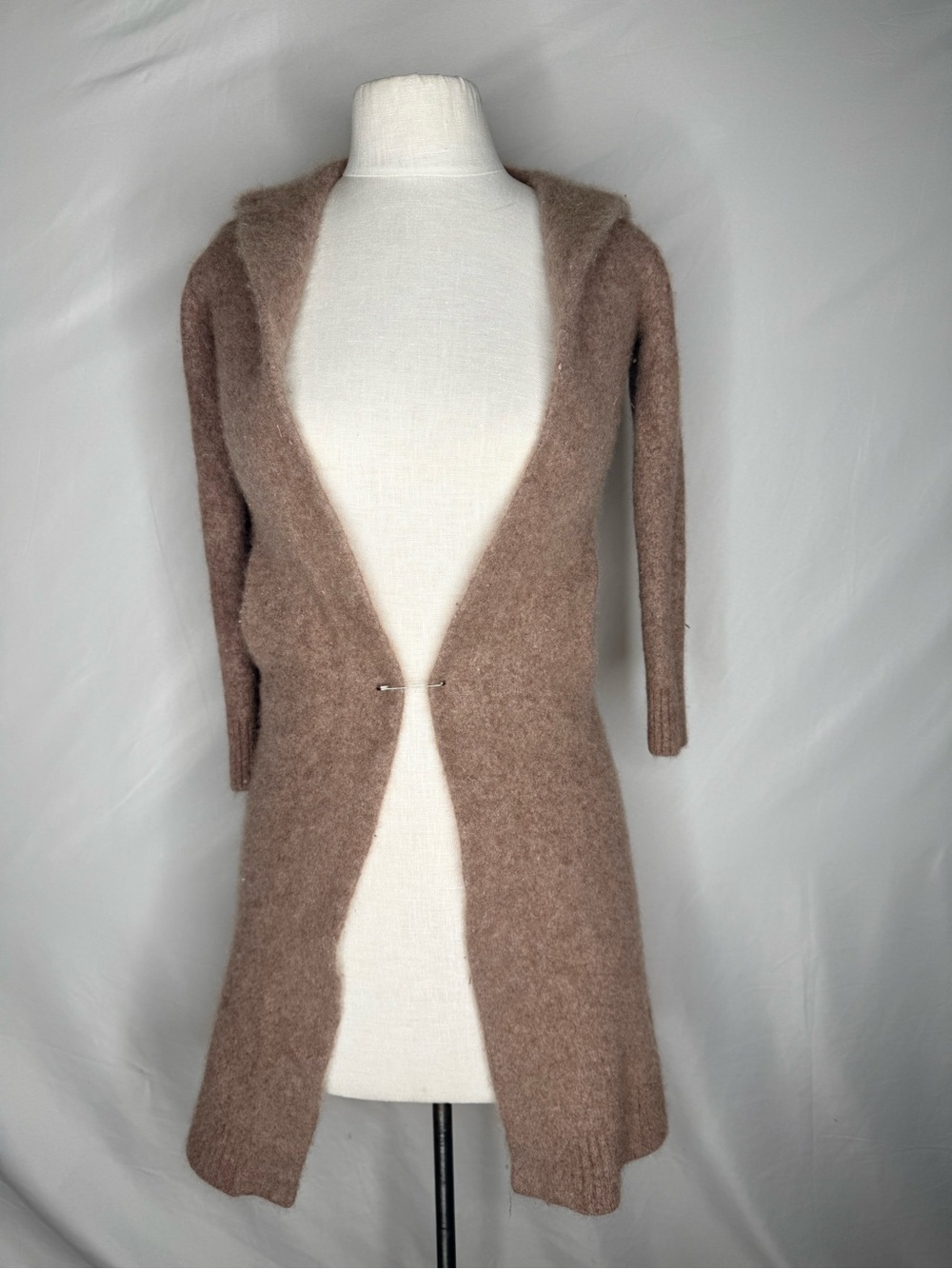 Aspen Cashmere Long Knit Hooded Cardigan Sweater - 100% Cashmere